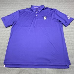 Johnnie O x Northwestern Wildcats Polo Shirt Mens XL Purple Pullover Golf Casual